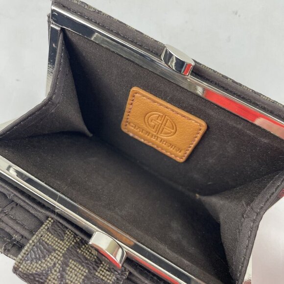 Giani Bernini Leather Framed Wallet Card Slots Snap Closure Coin Pocket Brown - Picture 8 of 10